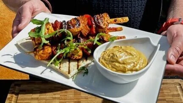 Neven's Piri Piri chicken skewers with avacado dip